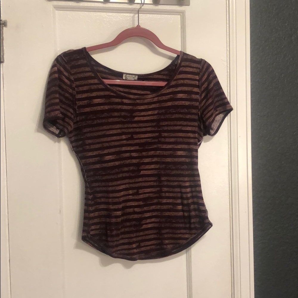 Free people striped distressed tee